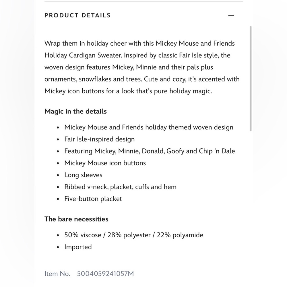 Mickey Mouse and Friends Holiday Cardigan Sweater | Disney Store - Picture 4 of 5